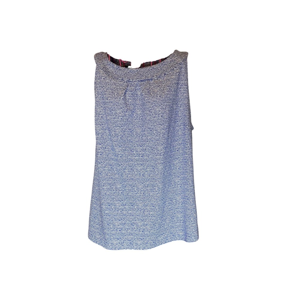 Talbots‎ Blue White Nautical Striped Knit Sleeveless Tank Top Women's Size L